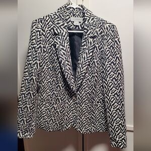 Sag Harbor Black and White Patterned Blazer